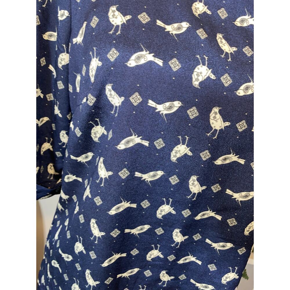 Lily Rose size Medium GUC Blue GUC Lined Dress with Birds Button Closure - Picture 3 of 12